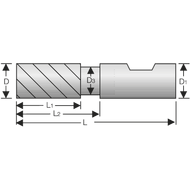 Schaftfräser VHM Trochoidal(UNI) 41°/42° ungl. 12mm Z5 HB, Kantenfase,AlCr-basis